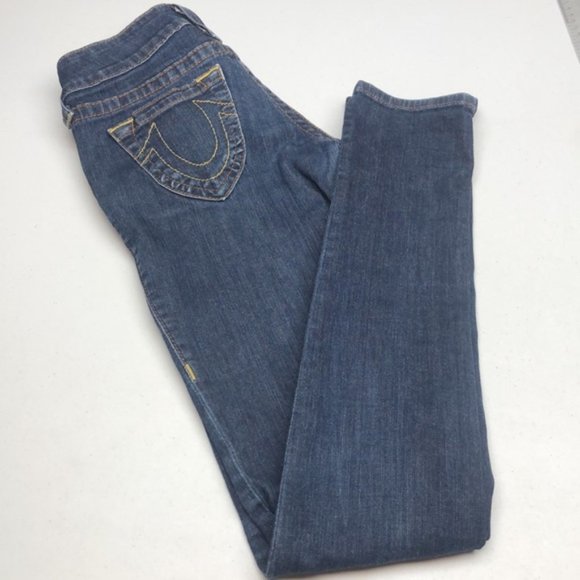 AUTHENTIC TRUE RELIGION SKINNY JEANS 26x34 MADE IN USA 🇺🇸 - Picture 7 of 14